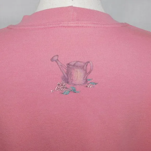 VTG 90s Northern Reflections Womens L Pink Plants Boats Graphic Sweatshirt - Picture 8 of 8